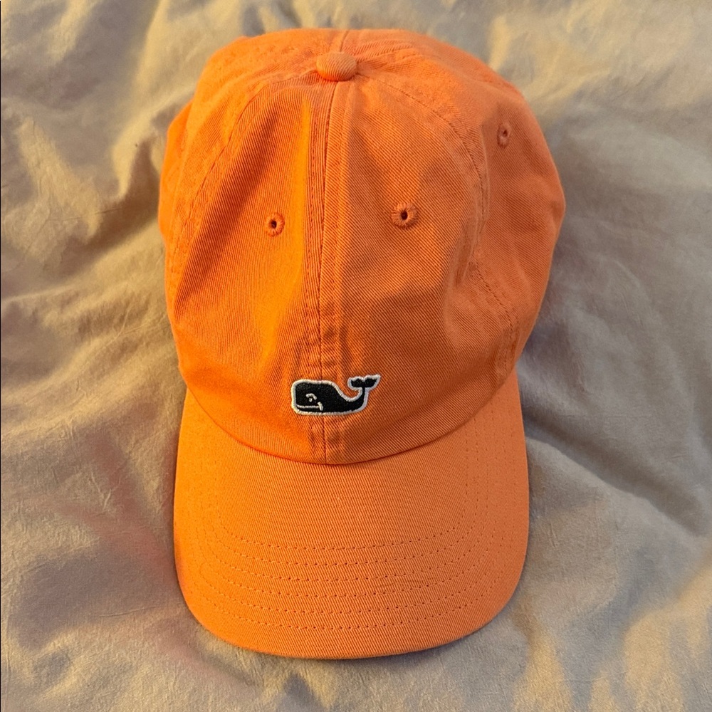 Vineyard Vines Orange Whale Baseball Cap